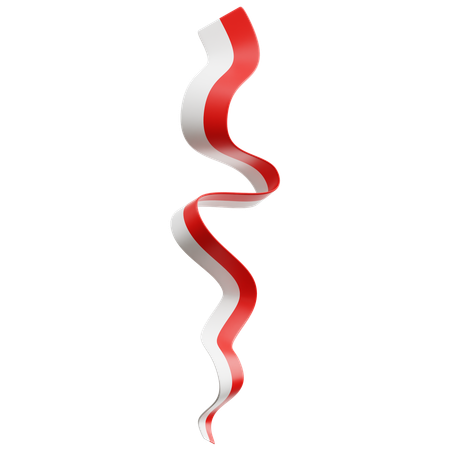 Indonesian Flag Ribbon  3D Icon