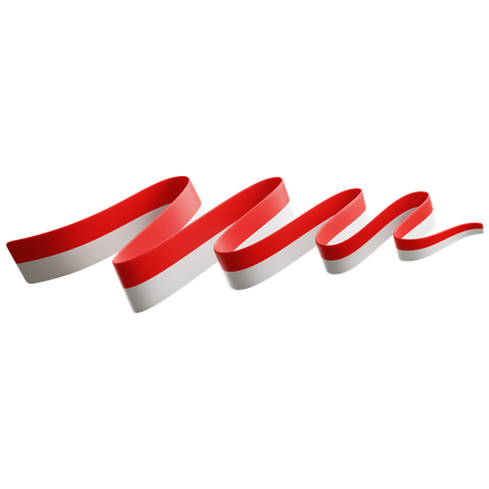 Indonesian Flag Ribbon  3D Icon