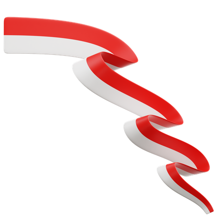 Indonesian Flag Ribbon  3D Icon