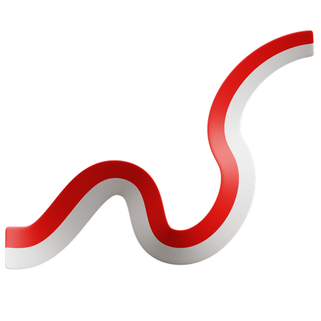 Indonesian Flag Ribbon  3D Icon