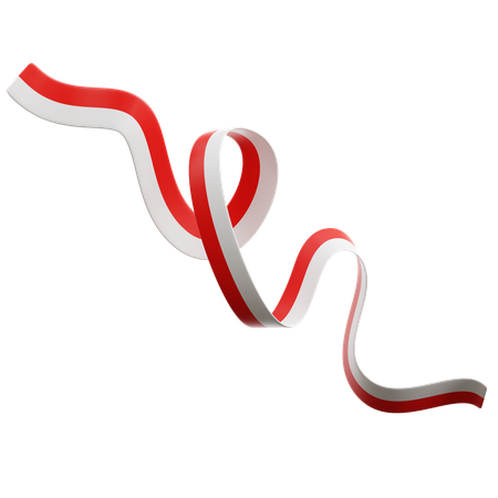 Indonesian Flag Ribbon  3D Icon