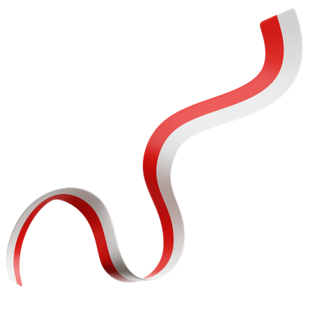 Indonesian Flag Ribbon  3D Icon