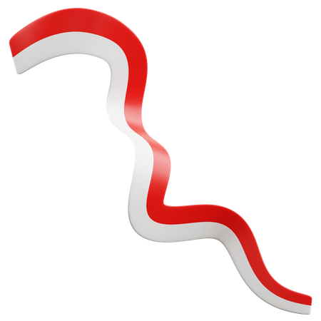 Indonesian Flag Ribbon  3D Icon