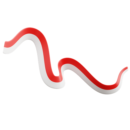 Indonesian Flag Ribbon  3D Icon