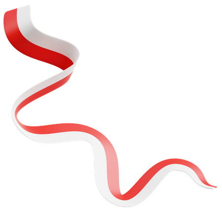 Indonesian Flag Ribbon  3D Icon