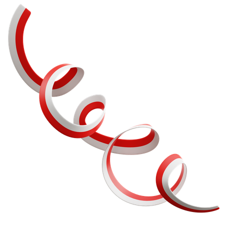 Indonesian Flag Ribbon  3D Icon