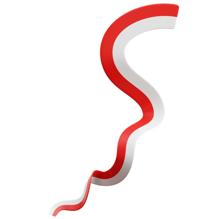 Indonesian Flag Ribbon  3D Icon