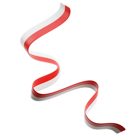 Indonesian Flag Ribbon  3D Icon