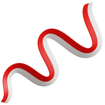 Indonesian Flag Ribbon  3D Icon