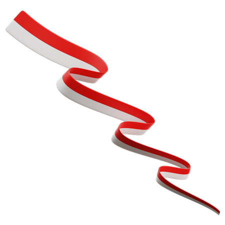 Indonesian Flag Ribbon  3D Icon