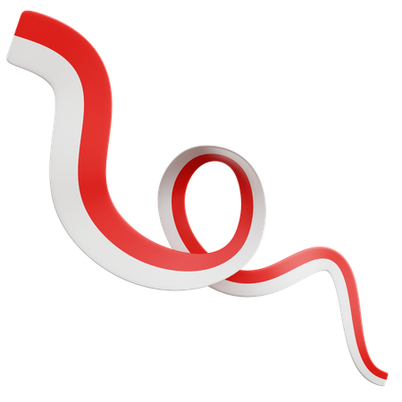 Indonesian Flag Ribbon  3D Icon