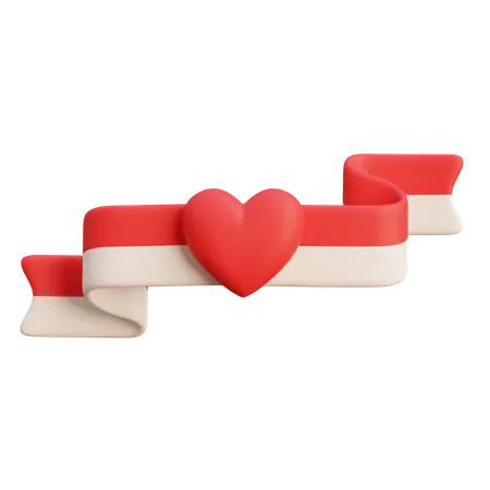 Indonesian Flag Ribbon  3D Icon