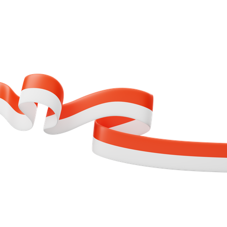 Indonesian Flag Ribbon  3D Icon