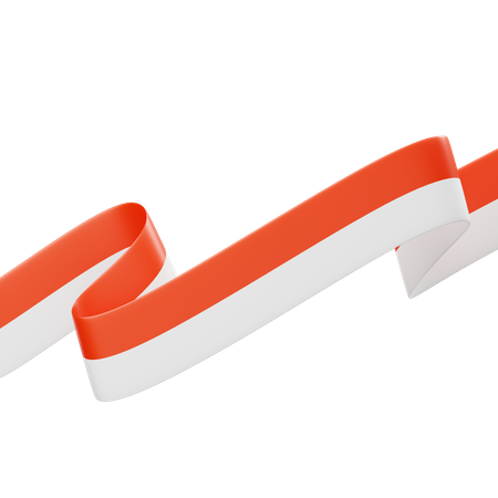 Indonesian Flag Ribbon  3D Icon