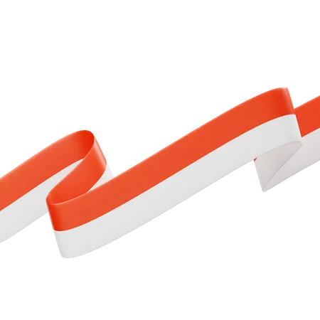 Indonesian Flag Ribbon  3D Icon