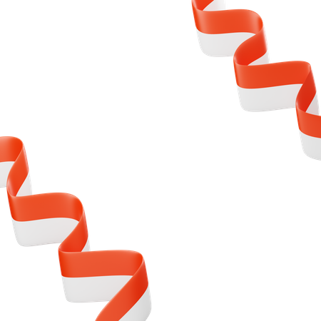 Indonesian Flag Ribbon  3D Icon