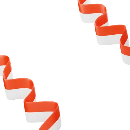 Indonesian Flag Ribbon  3D Icon