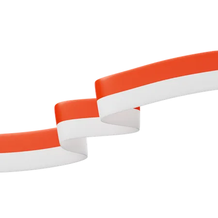 Indonesian Flag Ribbon  3D Icon