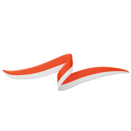 Indonesian Flag Ribbon  3D Icon