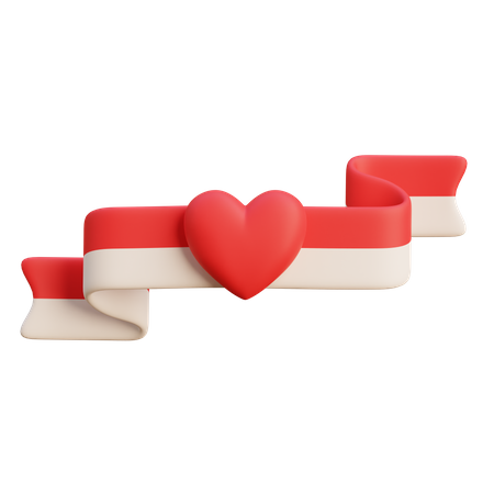 Indonesian Flag Ribbon  3D Icon
