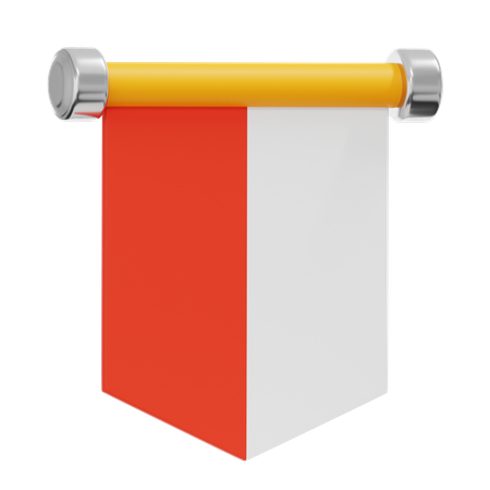 Indonesian Flag Roll  3D Icon