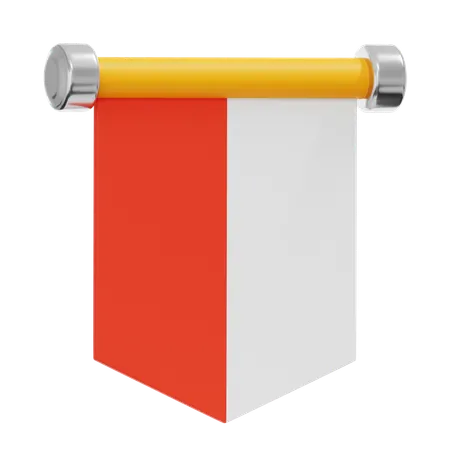 Indonesian Flag Roll  3D Icon