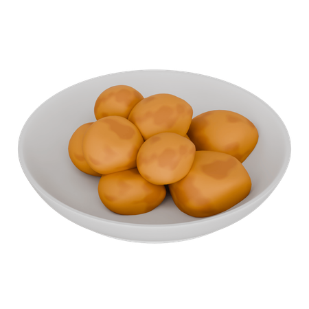 Indonesian Food Godok Made From Banana In A Bowl  3D Icon