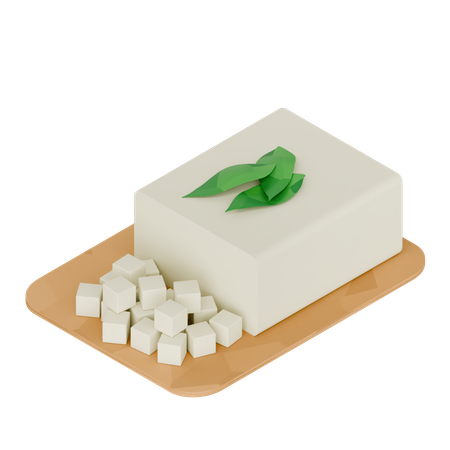 Indonesian Food Tofu  3D Icon