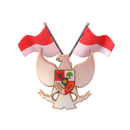 Indonesian Garuda Pancasila Theme  3D Icon