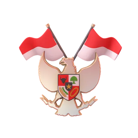 Indonesian Garuda Pancasila Theme  3D Icon