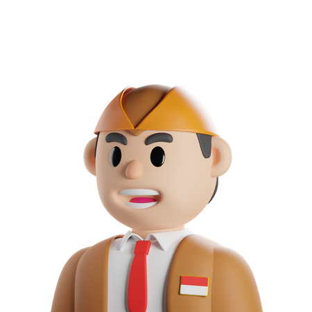 Indonesian General  3D Icon