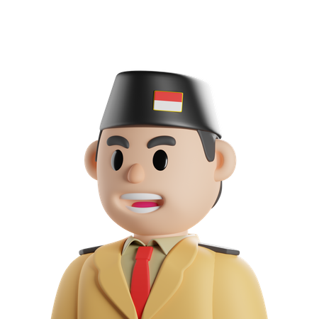 Indonesian General  3D Icon