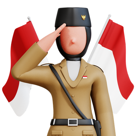 Indonesian Hijab Female Hero  3D Icon