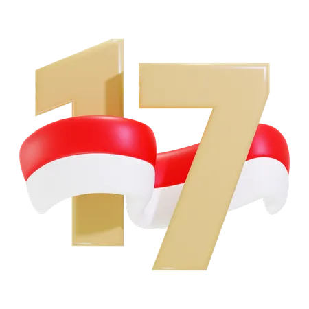 Indonesian Independence Day  3D Icon