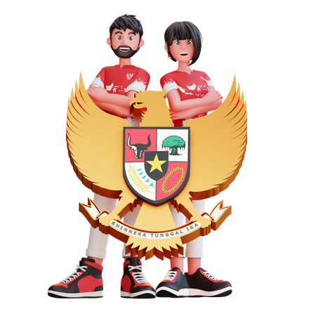 Indonesian Independence Day  3D Illustration