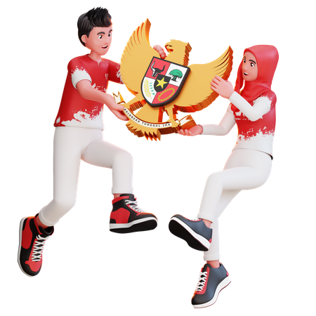 Indonesian Independence Day  3D Illustration