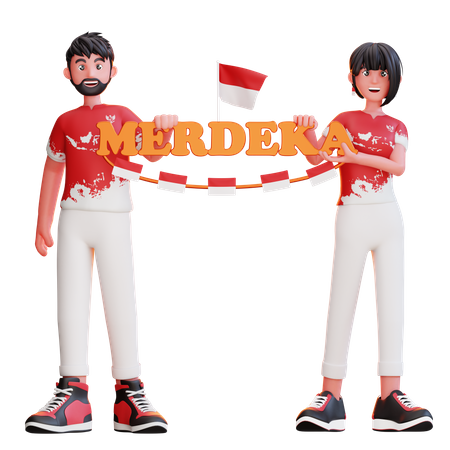 Indonesian Independence Day  3D Illustration