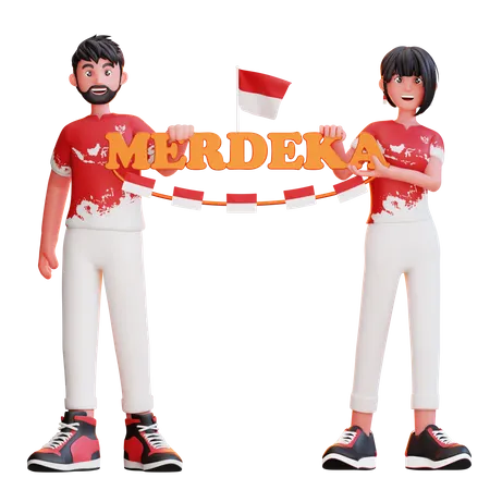 Indonesian Independence Day 3 D Illustration Pack 3D Illustration