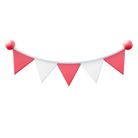 Indonesian Independence Day Decoration  3D Icon