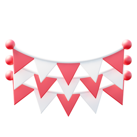 Indonesian Independence Day Decoration  3D Icon