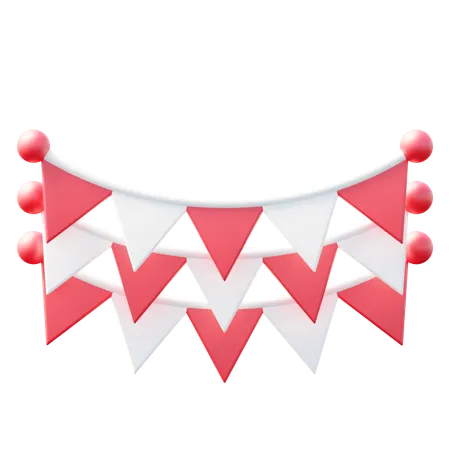 Indonesian Independence Day Decoration  3D Icon