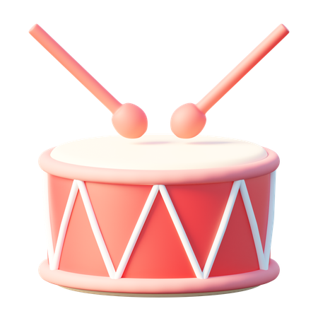 Indonesian Independence Day Drum Drumstick  3D Icon