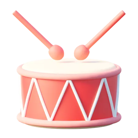Indonesian Independence Day Drum Drumstick  3D Icon