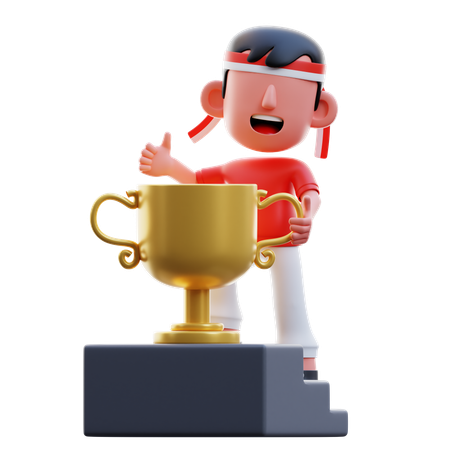 Indonesian Kid Winning Competition  3D Illustration
