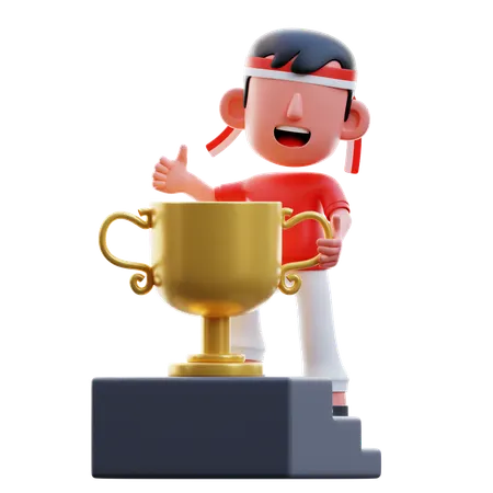 Indonesian Kid Winning Competition  3D Illustration