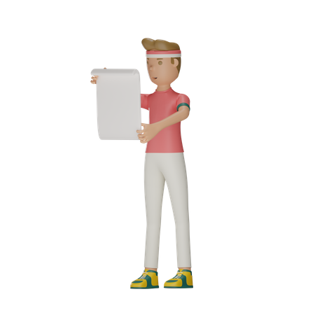 Indonesian Man Holding placard  3D Icon