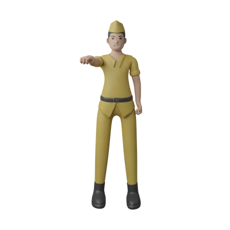 Indonesian man pointing fingers  3D Illustration