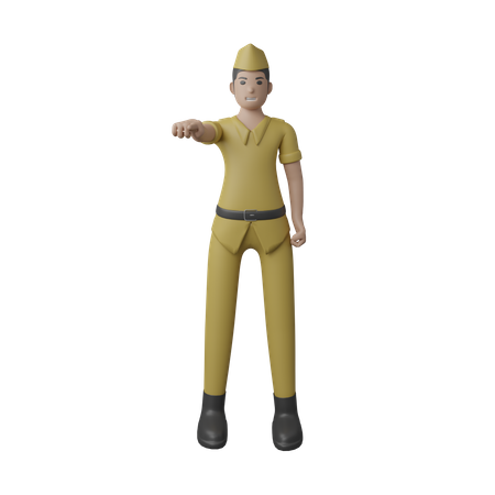 Indonesian man pointing fingers  3D Illustration