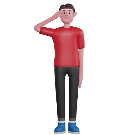 Indonesian Man saluting  3D Icon