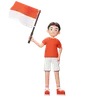 Indonesian man with flag